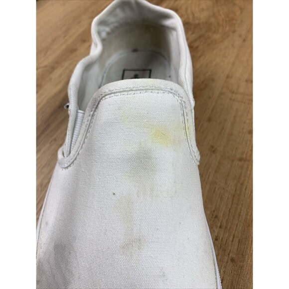 VANS Off The Wall Classic Slip On Skate Loafer Shoes Size 9 White Canvas 721356 - Picture 16 of 16